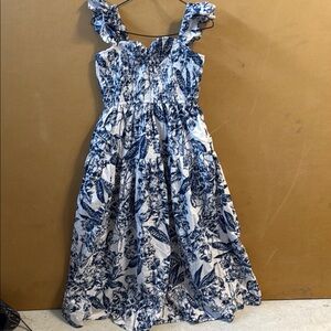 Abercrombie & Fitch Blue and White Smocked Sundress